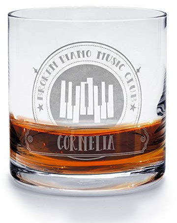 printplanet - Whiskyglas mit Namen Cornelia graviert. - Leonardo® Whiskeyglas mit Gravur - Design Piano