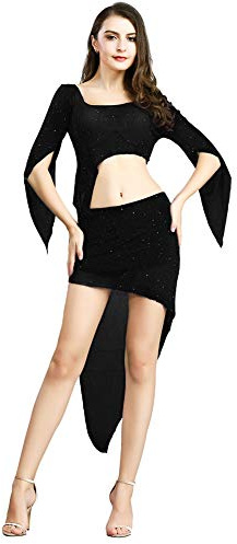ROYAL SMEELA Bauchtanz Tops Rock Bauchtanz Kostüm Damen Anzug Asymmetrisches Oberteil mit Gamaschen Ausbildung Tanzkleid Set Einheitsgröße Bauchtanz Übungskleidung Bauchtanz Kleid Bauchtanz Kostum