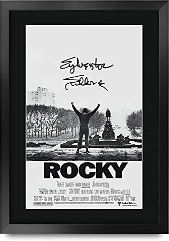 HWC Trading Rocky A3 Gerahmte Signiert Gedruckt Autogramme Bild Druck-Fotoanzeige Geschenk Für Sylvester Stallone Filmfans