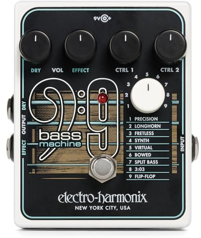 Electro Harmonix BASS9 Bass Machine - Modulations Effektgerät für Gitarren | Verwandeln Sie Ihre Gitarre in neun verschiedene Bässe ohne spezielle Tonabnehmer, MIDI oder Instrumentenmodifikationen!