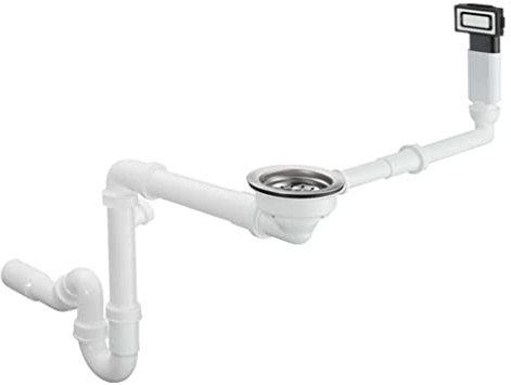 hansgrohe Manuelle Ab- und Überlaufgarnitur für Einzelbecken, edelstahl, D14-10