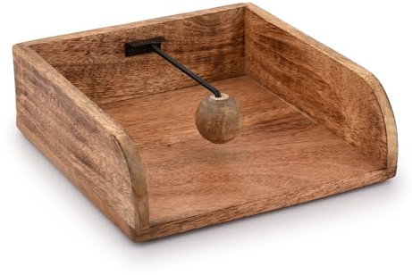 BHAVATU Rustikaler Serviettenhalter im Bauernhaus-Design, für Küchentische, Theken, für drinnen und draußen, Picknick, Restaurants, Café, Vintage-Heimdekoration, 20,32 x 20,32 x 7,11 cm