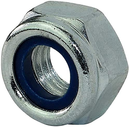 AERZETIX - C45762 - Packung mit 10 - Sechskantmuttern - Selbstsichernde Muttern mit Nylonbuchse - Metall/Einzel/Montageteil - Metrisches Innengewinde M10 - aus verzinktem Stahl