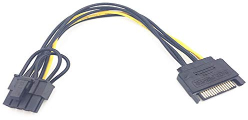 Bolwins B77S 15-Pin SATA auf 8-Pin (6+2) PCI-E Stromkabel – 15 cm Netzteil-Kabel für Grafikkarten