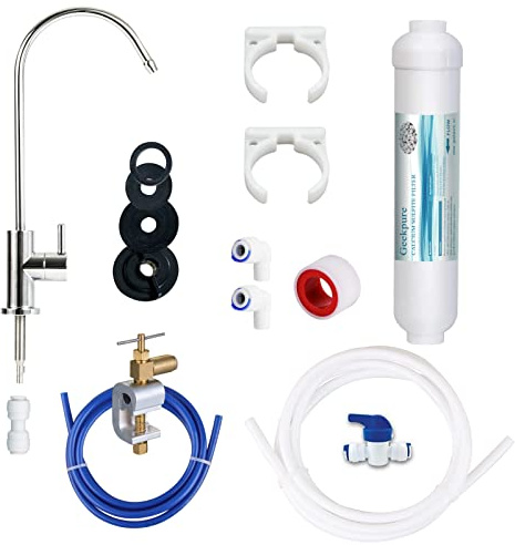 Geekpure Kit de filtration d'eau potable en ligne sous l'évier Système de bricolage pour éliminer le chlore