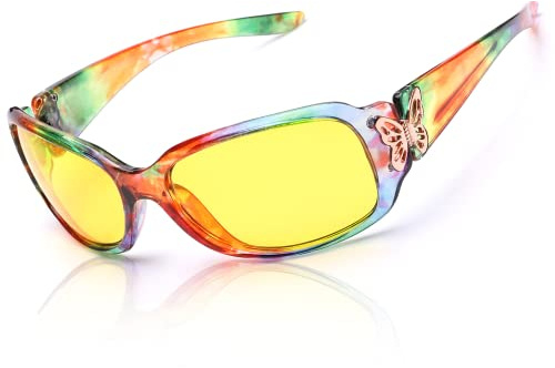 LVIOE Nachtsichtbrille Damen Gelbe Linse Polarisierte Nachtsichtbrille für Autofahrer Nachtfahrbrille