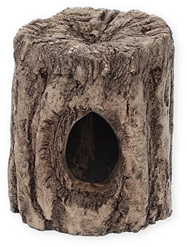 GarPet Aquarium Terrarium Deko Keramik Baumstumpf Höhle Reptilien Baumstamm Wurzel Ablaichröhre Fisch Ton Laichhöhle Versteck, Aquariumdekoration braun