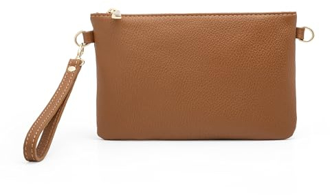Bolso Clutch Mujer con Correa para el hombro, Bolso de fiesta, mini Bolso Piel authentic Suave, Made in Italy, Modelo Mya, Clutch Cuero