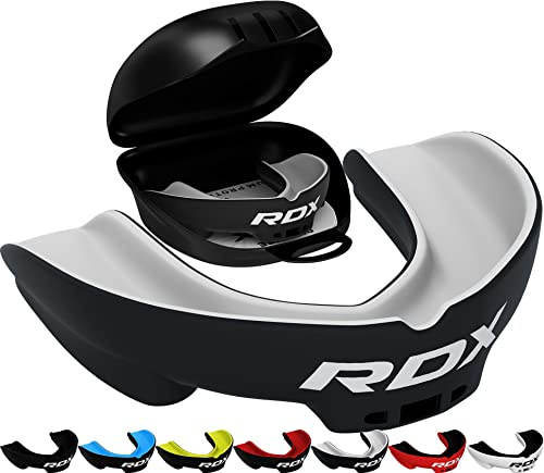 RDX Mundschutz Kampfsport, Zahnschutz für Sport, Ideale Atmung und Anpassbar, Zahnschutz Zum, MMA Kickboxen Hockey Football Muay Thai Rugby Mit Praktischer Aufbewahrungsbox, Erwachsene Junior