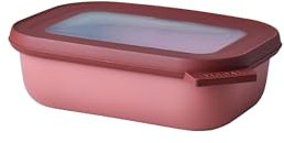 Mepal - Multi Bowl Cirqula Rectangular - Contenitori Plastica con Coperchio - Adatto come Contenitore Ermetico per Frigo, Microonde, Congelatore da Portata - Ciotole Cucina - 500 ml - Vivid mauve