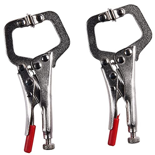 Mr. Gadget's Solutions® 2pc Mini Welding Locking C Clamp Adjustable Fastener with Quick Release Grip