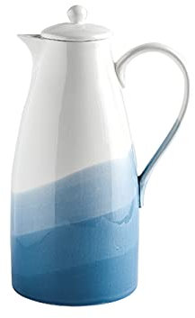 Carafe d'eau Pichet céramique créatif avec poignée et couvercle domestique pichet résistant à la température haute température avec design de bec de olécranon sans goutte Carafes ( Color : Blauw , Siz