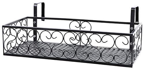 MISNODE Portafiori da Appendere in Ferro Ringhiera Portavasi da Fiori Portavasi Portavasi Supporti per Piante in Vaso Porta Piante da Esterno Supporto Rack per Soggiorno Balcone