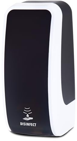 Blanc HYGIENIC Desinfektionsspender Cosmos – Spender mit Sensor für Wandmontage, Wandspender für 1 Liter Kartuschen, ergiebige Händedesinfektion Farbe Schwarz/Weiß