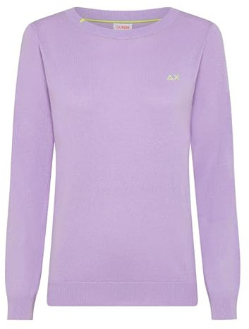 SUN 68 SUN68 Donna Maglia Round Neck Solid Lilla - x-Large