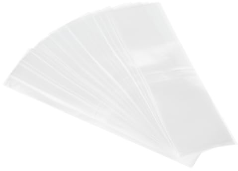 PATIKIL 175x28mm PVC Perforierte Schrumpfbänder, 500 Stück Schrumpffolie für Flaschen, Gläser, Dosen und Dosen passend für Kappe mit Durchmesser 3,98 bis 4,21, Transparent