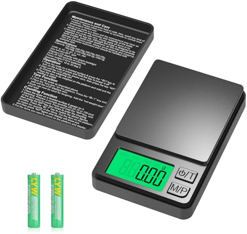 Diyife Mini Scales, [1000g/0.01g] Small Pocket Scales, High Precision Portable Weighing Scales with Cover, Fast Read with Back-Lit LCD Display, for Jewellery Gold Coffee Coin Herb Lab