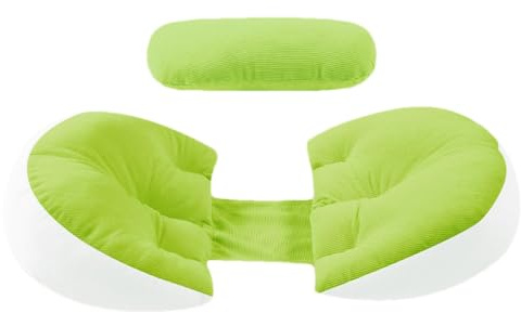 Almohada de embarazo, almohada corporal de embarazo, almohada de maternidad en cuña, cómoda almohada para dormir lateral, almohada transpirable de apoyo para el vientre con fundas desmontables para