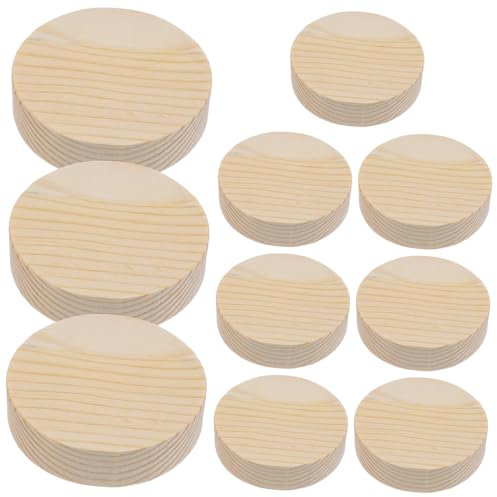 VILLFUL 10stücke Runde Holzblöcke Zum Ausstellen Unbemalt Zum Handbemalen Und Dekorieren Naturmaterial Für Diy-projekte Und Basteln Mit Kindern