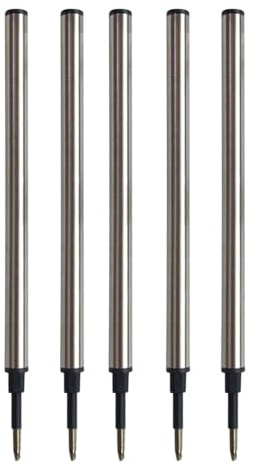 alloneslife 1/5/20 Stück Ersatzminen aus Edelstahl, 0,5 mm Spitze, schnell trocknend, glatt zu schreiben, für Kugelschreiber, Gelschreiber (5 Stäbchen)
