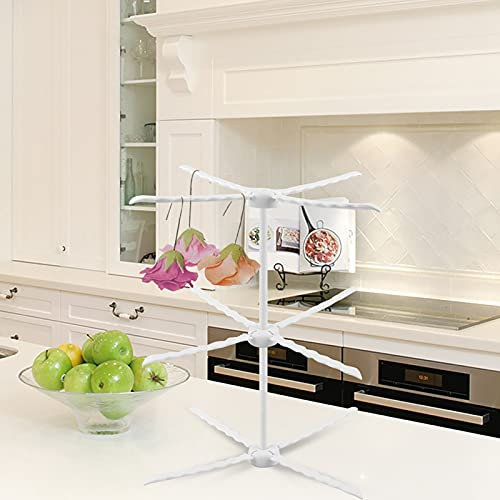 Pasta Drying Rack, Pasta Drying Rack Collapsible Air Dry Stand Cake 3 Layer Design with 4 Drying Arms On Each Level Pasta Rack Drying Collapsible Design for Baking Lovers