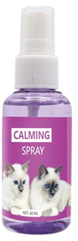 Beruhigungsspray für Katzen, 60 ml, Katzenentspannungsspray, hilft bei der Kontrolle unerwünschter Verhaltensweisen wie Urinspritzen, Kratzen von Möbeln