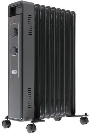 ECOSO 2000W Anthracite UK Plug Oil Filled Electric Radiator 620 x 240mm