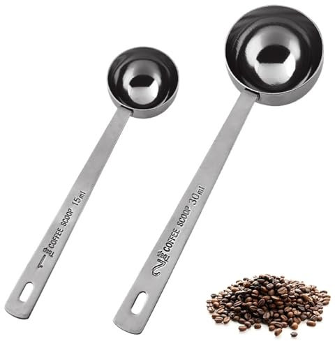 2 Stück Kaffeelöffel Portionierer, Kaffeemesslöffel, Kaffeelöffel Portionierer Messlöffel Kaffee Messlöffel Mit Langem Griff Wiederverwendbar Runder Kaffeelöffel Zum Kaffeesatz Bohnen Gewürze