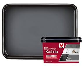 V33 Möbelfarbe ohne Schleifen – Für Küche & Schränke – Hochdeckend, Wasserfest & Abwaschbar – Anthrazit – 2L – Für Holz & MDF