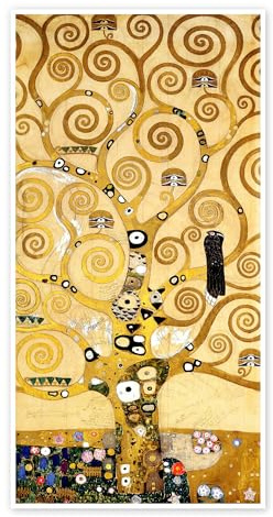 L'albero della vita (parte centrale) Poster di Gustav Klimt 50 x 100 cm Giallo Quadri Decorazione per pareti