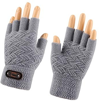 WOFASHPURET 1paar Halbfinger Touchscreen-handschuhe Für Winddichte Warme Gestrickte Winterhandschuhe Für Outdoor-aktivitäten Wie Radfahren Und Laufen Atmungsaktiv Und