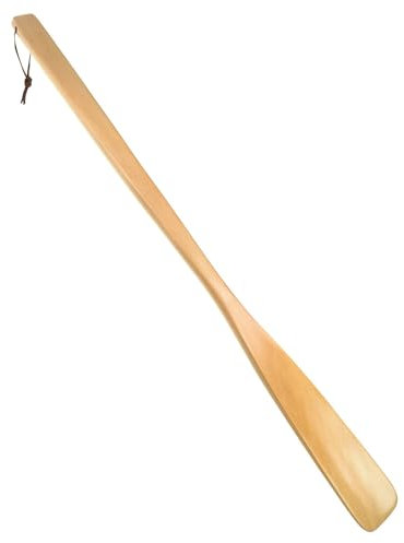 RockParty Chausse-pied extra long en bois de hêtre pour homme et femme 54 cm avec long manche - Cuillère à chaussures lisse, robuste et confortable - Design fin et durable, hêtre, 54 Centimetres