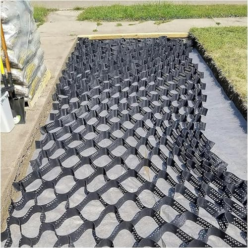 Griglia per ghiaia stabilizzatore per vialetto, griglia geo resistente con fori di scarico, griglia di ghiaia per vialetto, per garage, giardino, vialetto, giardino