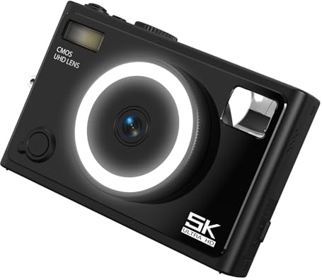 64MP 5K Appareil photo numérique Double objectif avec autofocus et filtre beauté 5K 4608x2560 pour des images claires Blogging vidéo