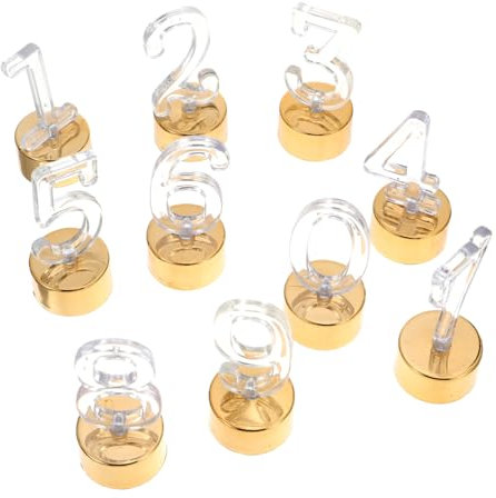 ULTECHNOVO 10 Pièces Bougies LED Dorées Chiffres pour Décoration Anniversaire Lampes de Lumières Festives pour Célébrations