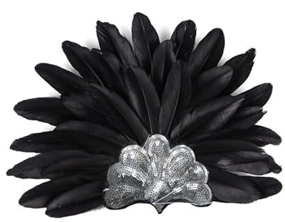 LLINthy Gefiederte Flapper Stirnbänder Mardi Gras Prom Tancer Kopfstück Für Party Carnivals Feierlichkeiten Kopfspeise Haarstyling
