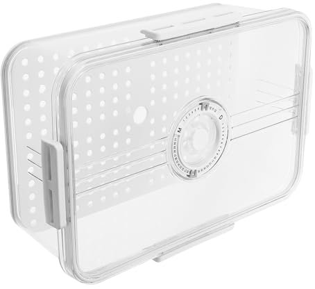 VALICLUD Boîte à Pain Hermétique Minuterie 1,5 L Plastique Résistant Blanc pour Conservation du Pain Fait Maison la Cuisine et Boulangerie Couvercle Airtight Stockage Alimentaire
