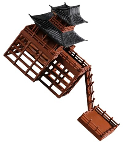 Hemobllo Miniatura de Pabellón Antiguo para Jardín Decoración de Paisaje Estatua de Micro Jardín para y Mesas para Mini y Bonsáis