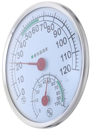 UKCOCO Hygromètre Mécanique pour Sauna et Hammam Thermomètre Robuste pour Température et Humidité Accessoires pour Spa Intérieur et Bureau Usage Année