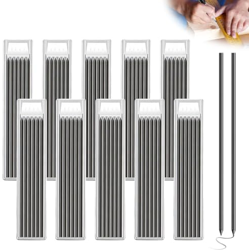 60PCS Tracer Pencil Refills, 2.8mm Graphite Leads for Pica, Deep Hole, Deep Hole, Solid Carpenters Pencil Refills Replacement, Deep Hole Marker Pencil Lead Refill for Woodworking, Construction
