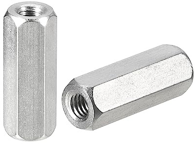 QUARKZMAN Sechskantmuttern M4 x 0.7 Steigung 20mm Distanzmuffen | 10 Stück Langen Verlängerungsmutter 304 Edelstahl Metrische Sechskantstangen-Langmutter