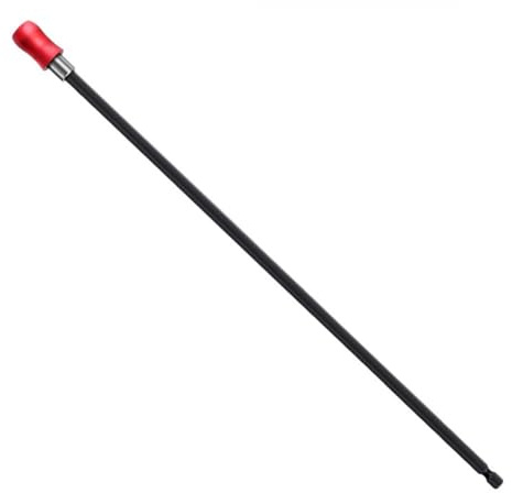FUANA Tige d'extension magnétique pour perceuse électrique et tournevis, tige hexagonale de 6,35 mm, en acier inoxydable, rouge, 400 mm, 350 mm