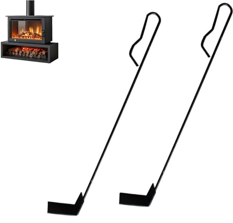 Paletta per carbone - Attizzatoio resistente in acciaio inossidabile, rastrello allungato per camino a carbone, utensili per barbecue e grigliate, attrezzo per barbecue, bracieri (2pcs)