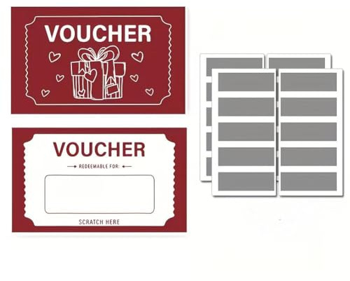 Generisch Rubbelkarten & Liebesgutscheine, 20er-Packung, individuell gestaltbare Gutscheine für romantische Date-Nights, Romantisches Jahrestags- und Valentinstagsgeschenk für Paare
