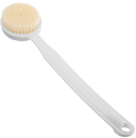 iplusmile Peeling Fußbürste mit Robuster Bimsstein Oberfläche und Langem Griff Doppelseitige Hornhautfeile für Fußmassage und Hornhautentfernung zu Hause und Salon