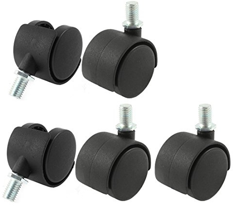 Aexit Office Chair M10 x 15mm Threaded Stem Nylon 1.5 Swivel Twin Caster Wheels 5pcs (f68fec5591884705854298bb3f258b5d)