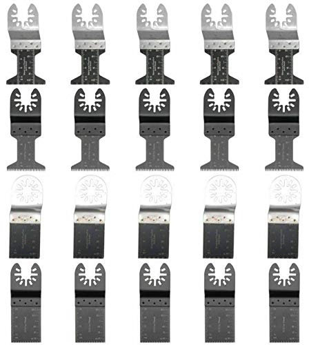 Kit d'accessoires oscillants BE-TOOL - 20 pièces - Mélange de lames de scie oscillantes - Kit d'accessoires multi-outils - Comprend des lames de scie à dents japonaises