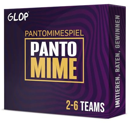 Glop Pantomime, Pantomime Spiel, Brettspiele für Kinder ab 8 Jahren und Erwachsene, Gesellschaftsspiele für die Ganze Familie, Familienspiel, Brettspiele Familienspiele, Spiele für Erwachsene.