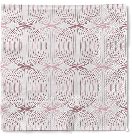 Mank Servietten aus Tissue 40 x 40 cm | 1/4 Falz Dinner Serviette | hochwertige Einmal-Serviette | 100 Stück | Ludo (Altrosa-Bordeaux)