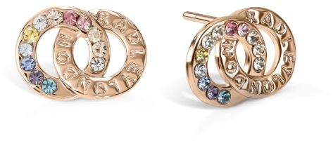 Radley Signature Ladies Rose Gold Plated Double Disc Engraved Hoops Earrings RYJ1146